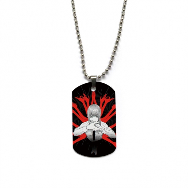 Chainsaw Man Anime double-sided full color printed military brand necklace price for 5 pcs