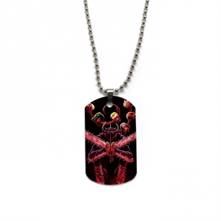 Chainsaw Man Anime double-sided full color printed military brand necklace price for 5 pcs