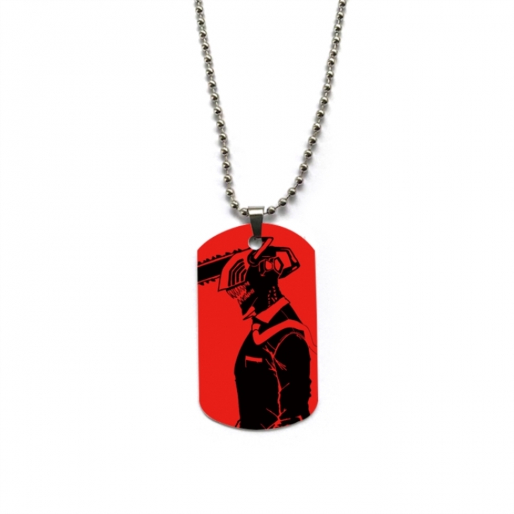 Chainsaw Man Anime double-sided full color printed military brand necklace price for 5 pcs