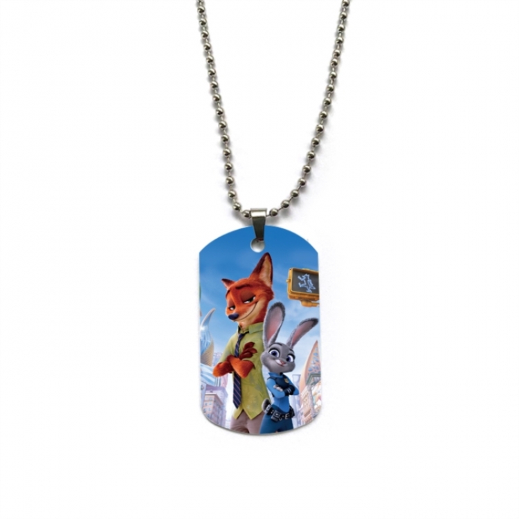 Zootopia Anime double-sided full color printed military brand necklace price for 5 pcs