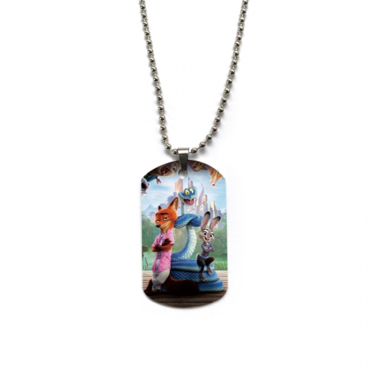 Zootopia Anime double-sided full color printed military brand necklace price for 5 pcs