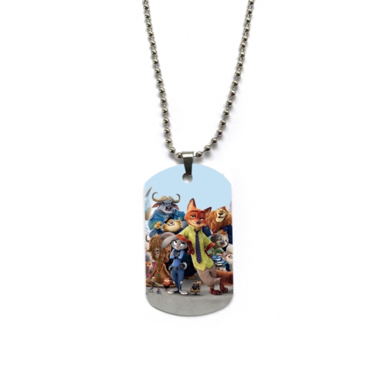 Zootopia Anime double-sided full color printed military brand necklace price for 5 pcs