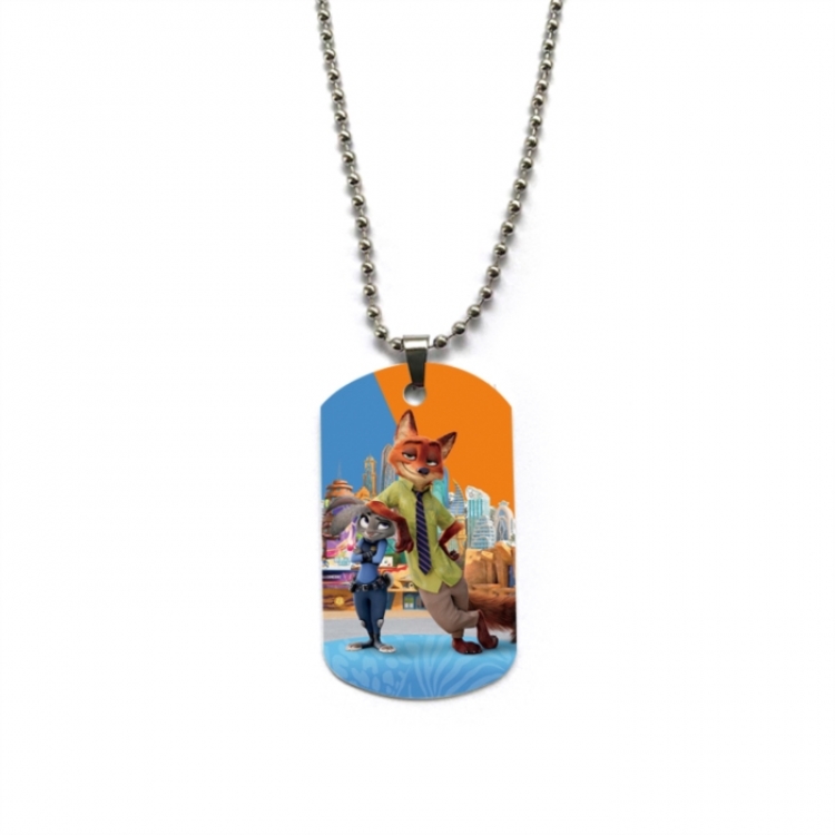 Zootopia Anime double-sided full color printed military brand necklace price for 5 pcs