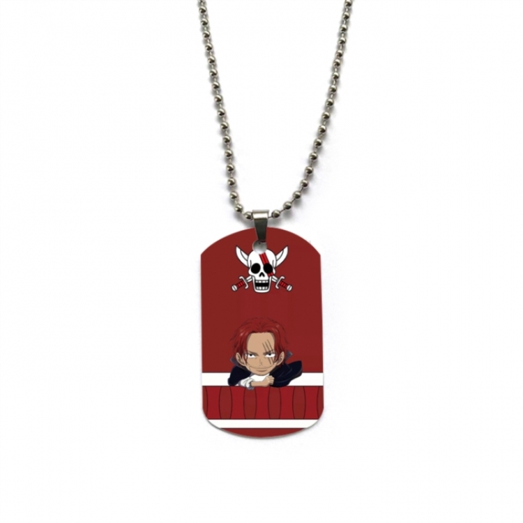 One Piece Anime double-sided full color printed military brand necklace price for 5 pcs