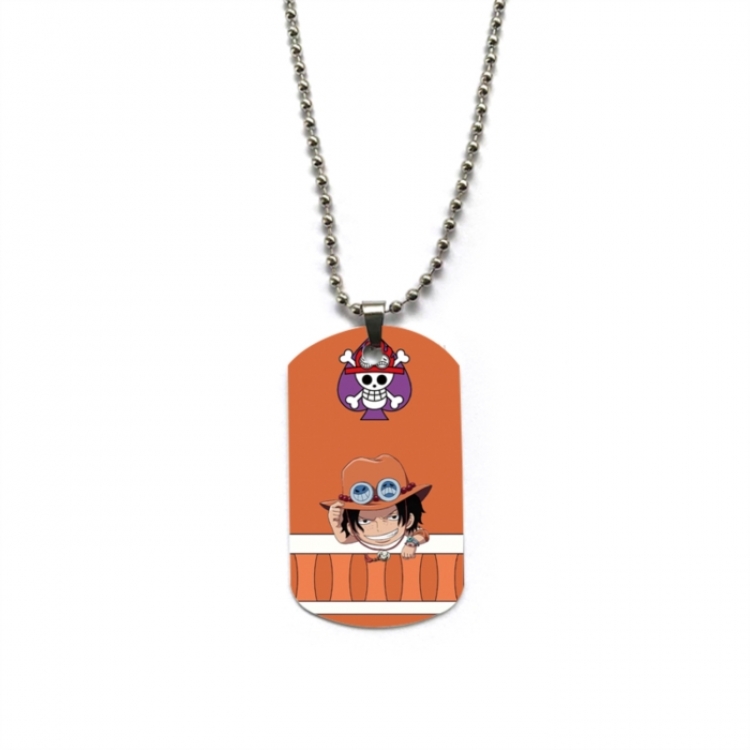 One Piece Anime double-sided full color printed military brand necklace price for 5 pcs