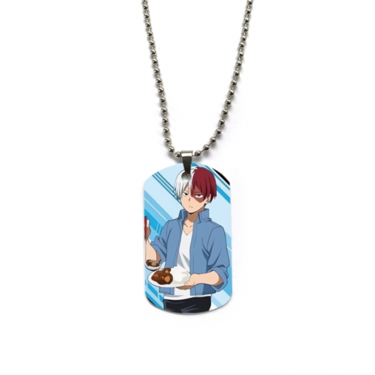 My Hero Academia Anime double-sided full color printed military brand necklace price for 5 pcs