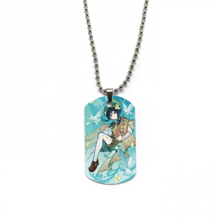Genshin Impact Anime double-sided full color printed military brand necklace price for 5 pcs