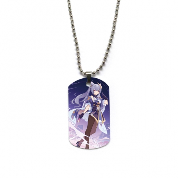 Genshin Impact Anime double-sided full color printed military brand necklace price for 5 pcs
