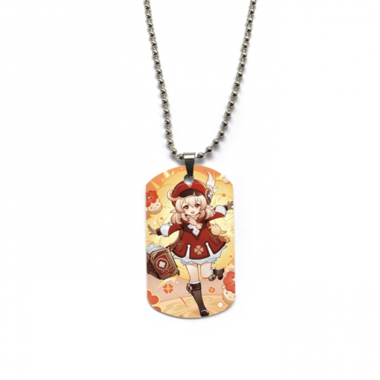 Genshin Impact Anime double-sided full color printed military brand necklace price for 5 pcs