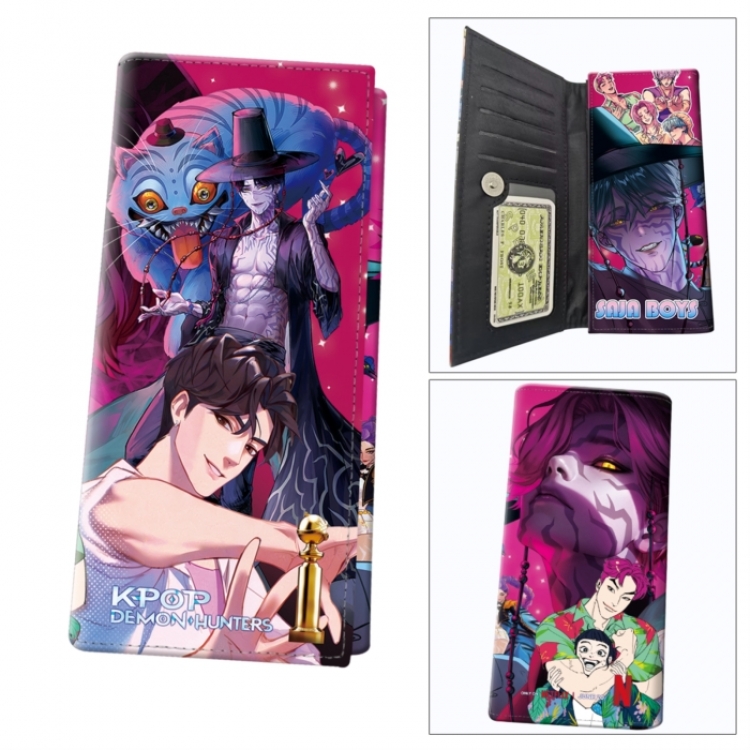 K-Pop Demon Hunters Anime wallet long wallet buckle storage bag 18.5x9.5x2CM 100g