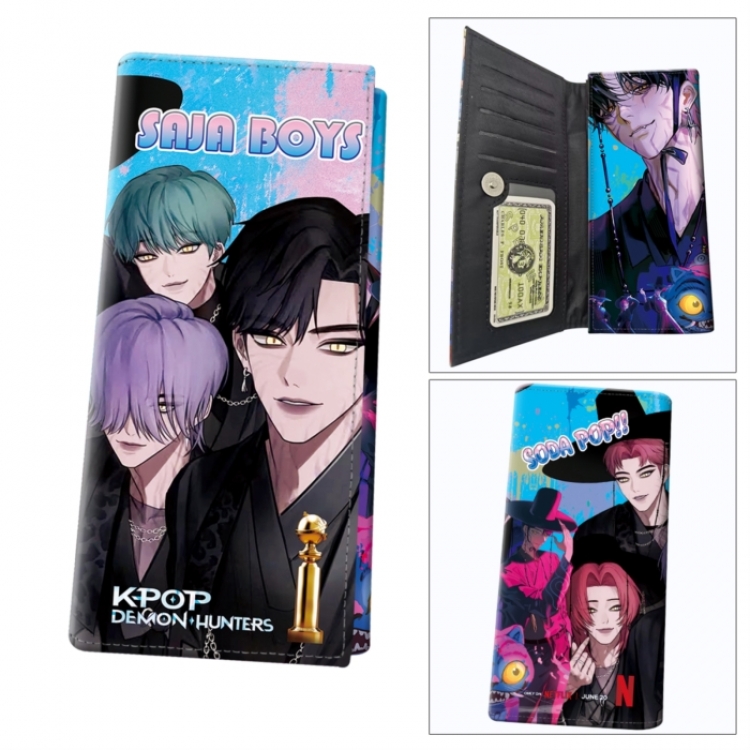 K-Pop Demon Hunters Anime wallet long wallet buckle storage bag 18.5x9.5x2CM 100g