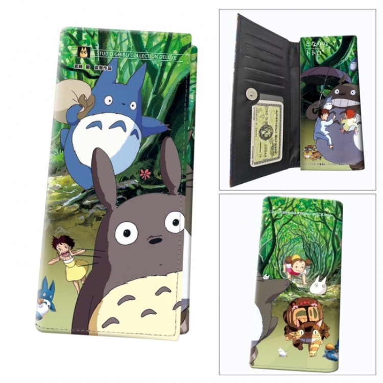 TOTORO Anime wallet long wallet buckle storage bag 18.5x9.5x2CM 100g