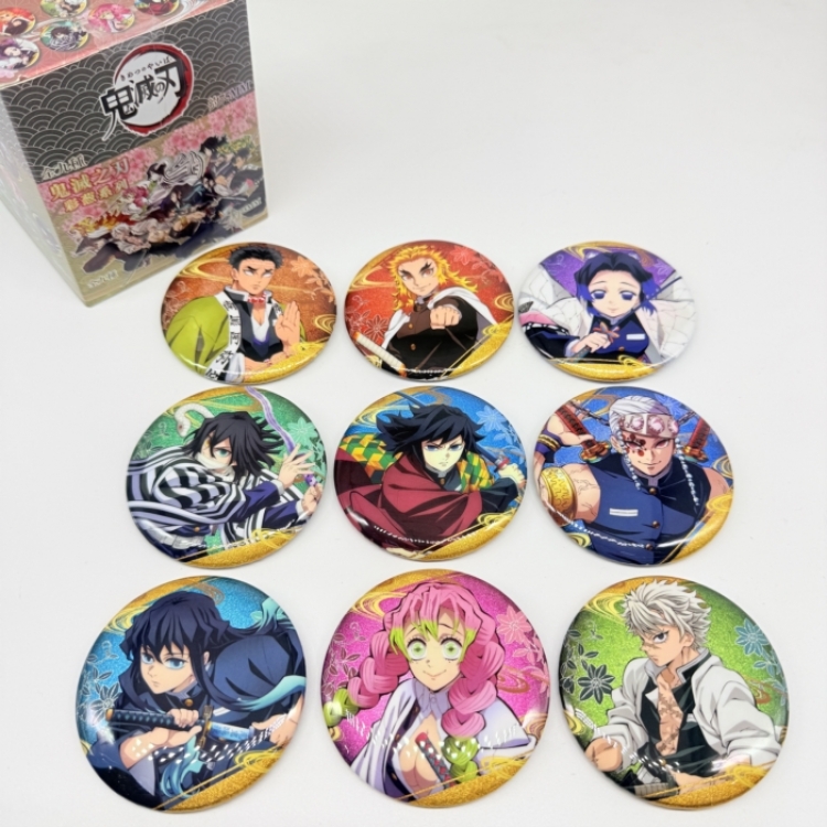Demon Slayer Kimets Anime Merchandise Blind Box Badge Box 75mm a set of 9