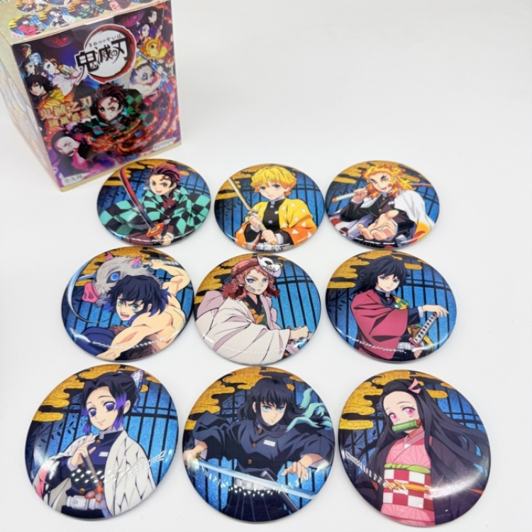 Demon Slayer Kimets Anime Merchandise Blind Box Badge Box 75mm a set of 9