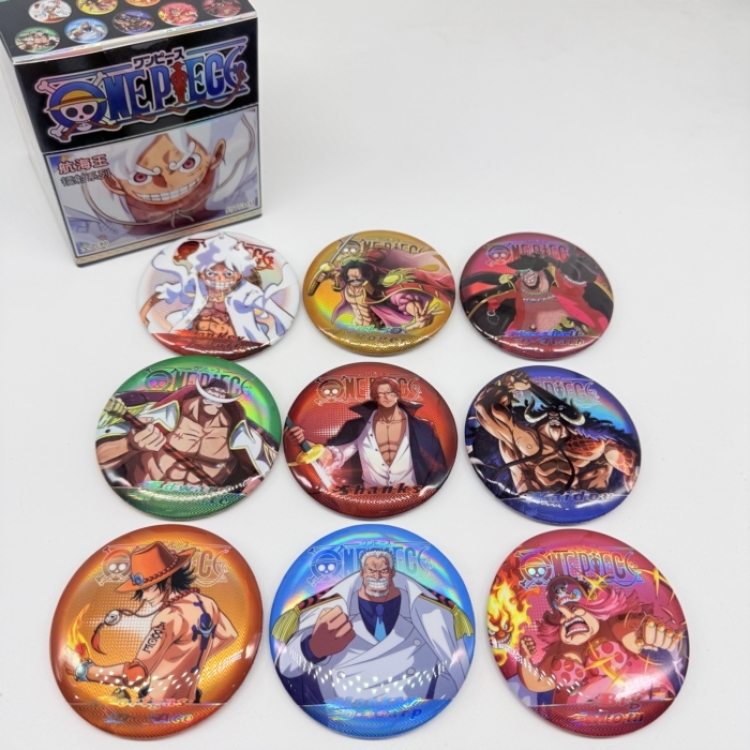 One Piece Anime Merchandise Blind Box Badge Box 75mm a set of 9