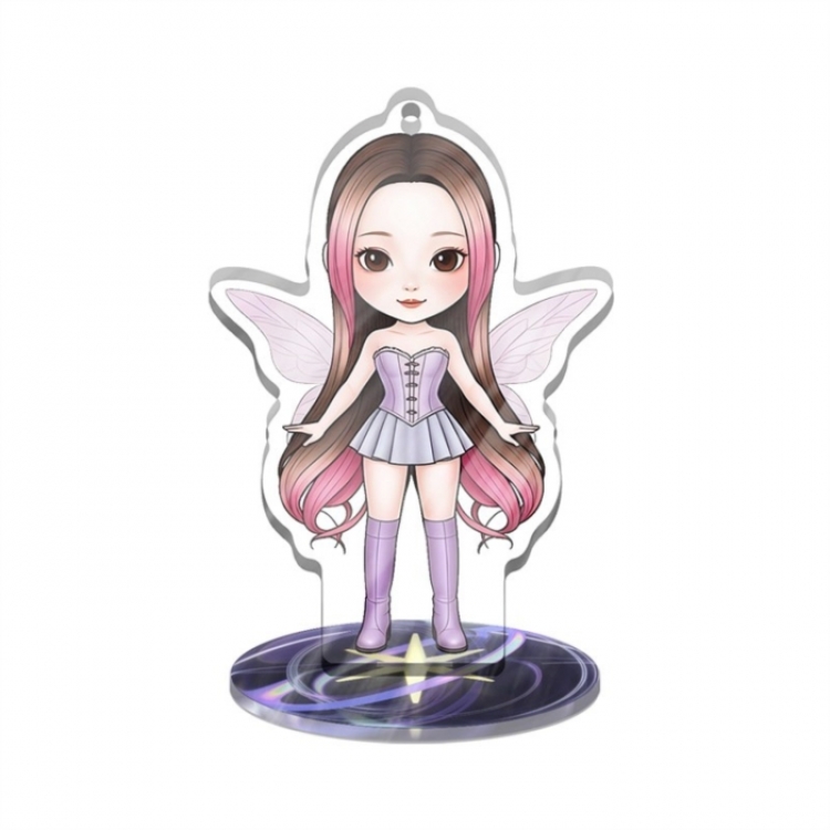 KATSEYE Q version Multifunctional Acrylic Keychain Stand figure Plates Keychain 8cm