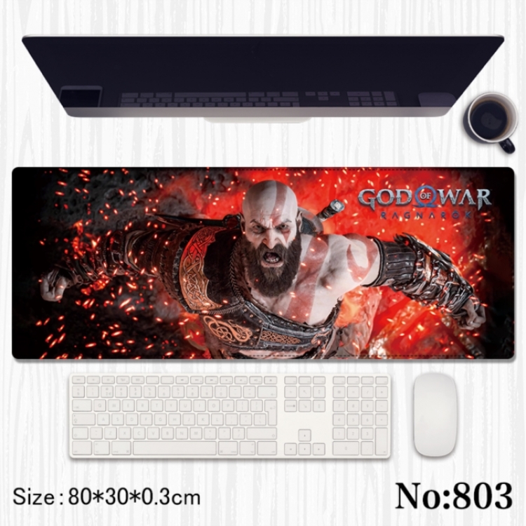 God of War Anime peripheral computer mouse pad office desk pad multifunctional pad 80X30X0.3cm