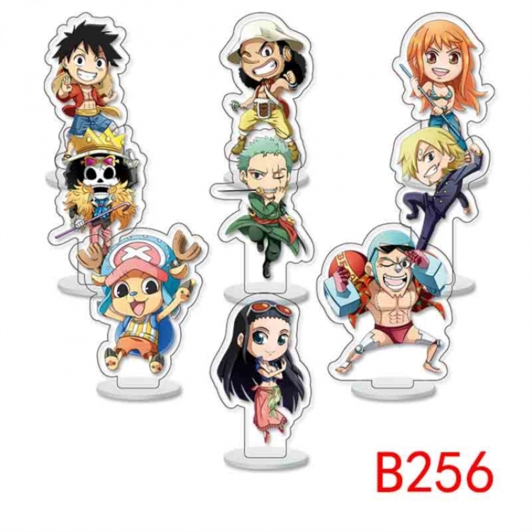 One Piece Anime Character acrylic Small Standing Plates  Keychain 6cm a set of 9