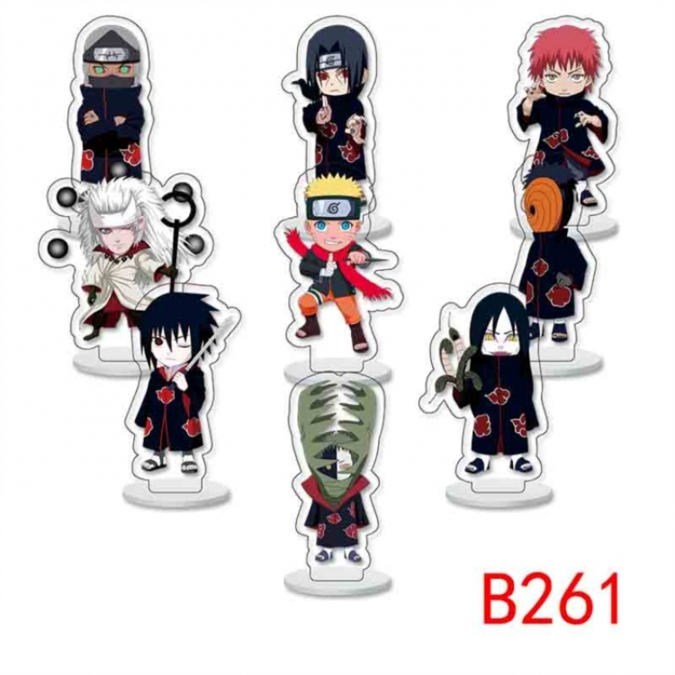 Naruto Anime Character acrylic Small Standing Plates  Keychain 6cm a set of 9
