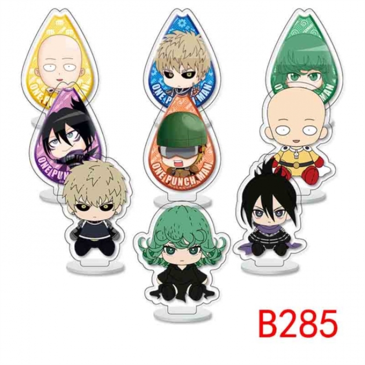 One Punch Man Anime Character acrylic Small Standing Plates  Keychain 6cm a set of 9