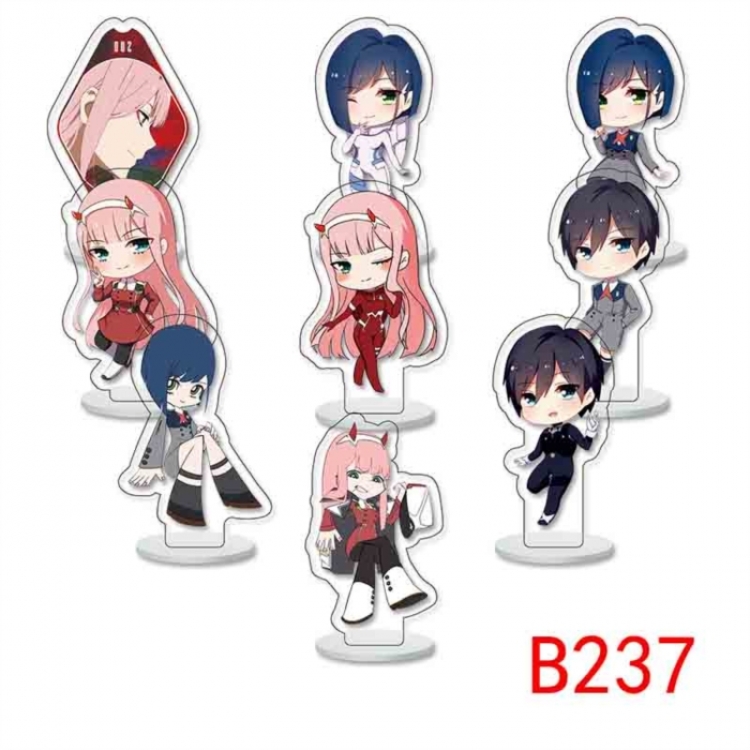 DARLING in the FRANX Anime Character acrylic Small Standing Plates  Keychain 6cm a set of 9