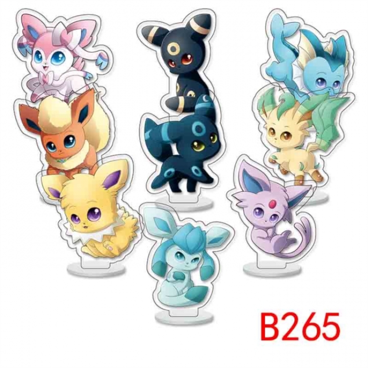 Pokemon Pocket Anime Character acrylic Small Standing Plates  Keychain 6cm a set of 9