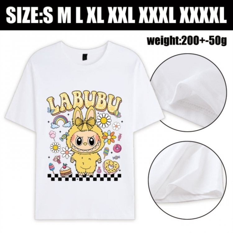 Labubu Anime printed pure cotton short sleeved T-shirt from S to 4XL
