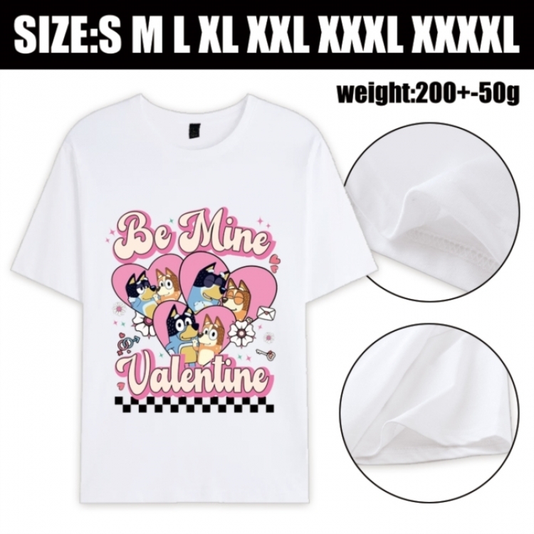 Bluey Anime printed pure cotton short sleeved T-shirt from S to 4XL