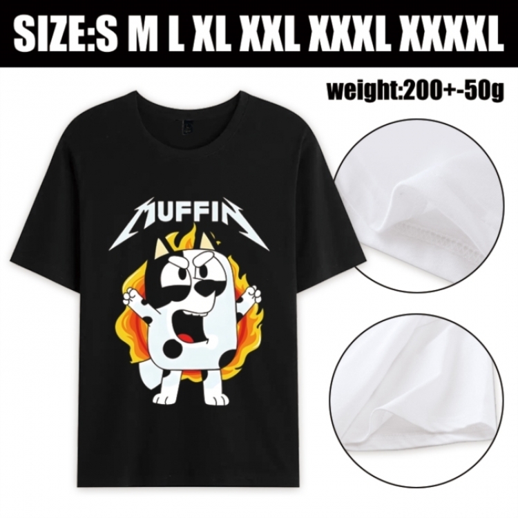 Bluey Anime printed pure cotton short sleeved T-shirt from S to 4XL