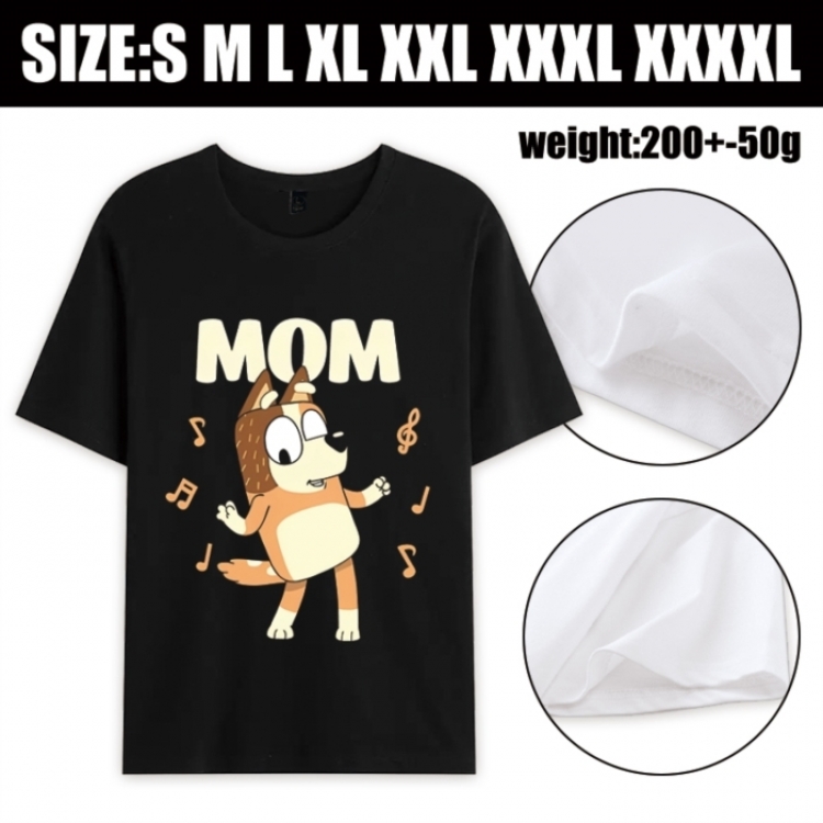 Bluey Anime printed pure cotton short sleeved T-shirt from S to 4XL