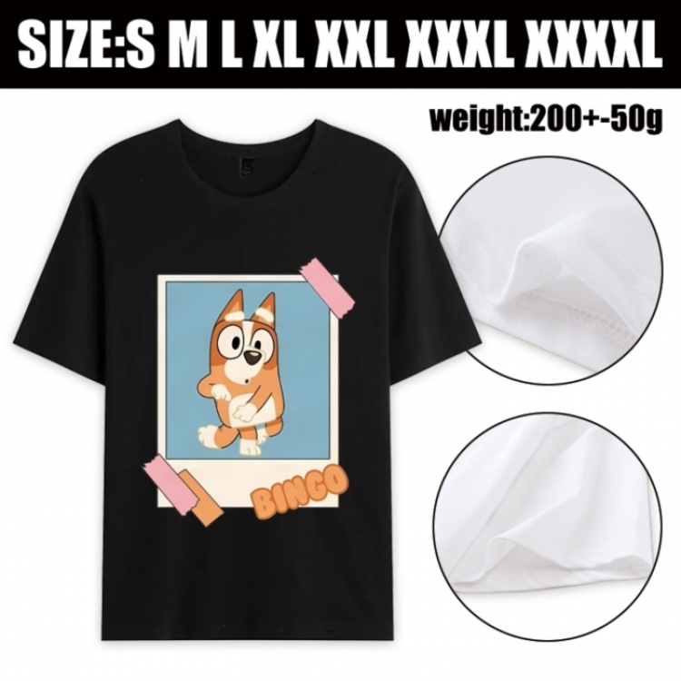 Bluey Anime printed pure cotton short sleeved T-shirt from S to 4XL