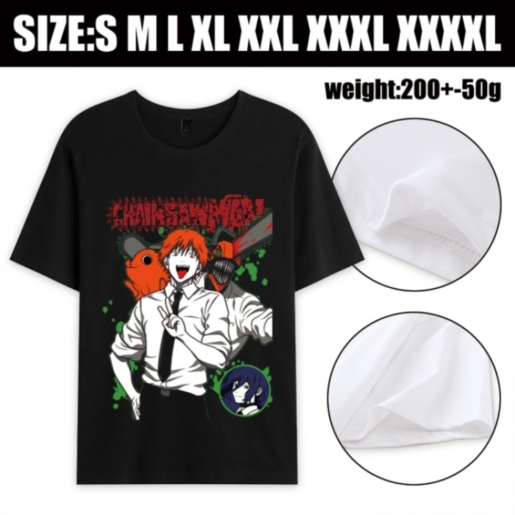 Chainsaw Man Anime printed pure cotton short sleeved T-shirt from S to 4XL