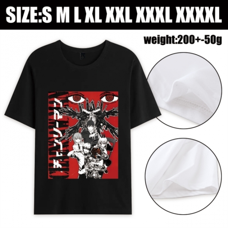 Chainsaw Man Anime printed pure cotton short sleeved T-shirt from S to 4XL
