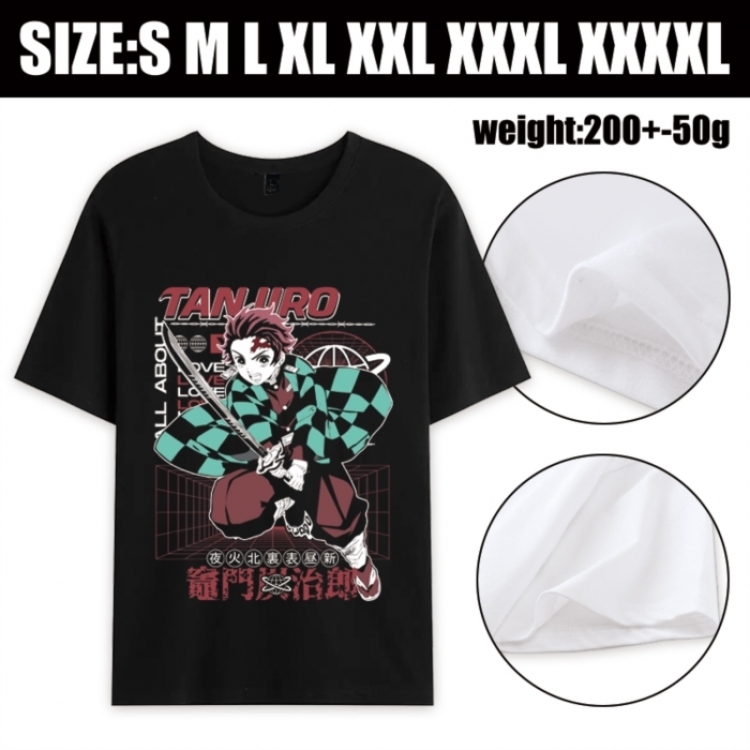 Demon Slayer Kimets Anime printed pure cotton short sleeved T-shirt from S to 4XL