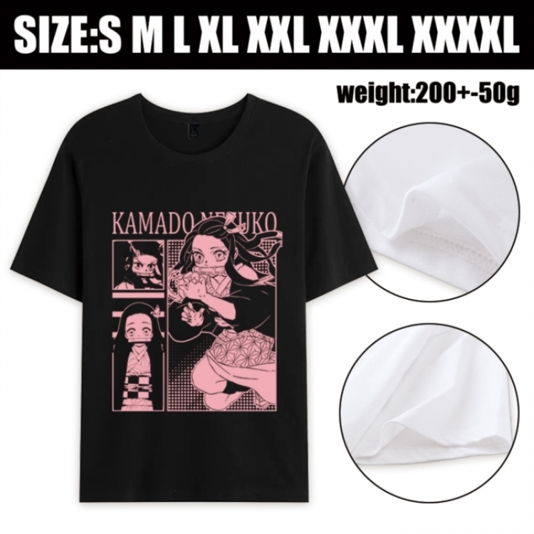 Demon Slayer Kimets Anime printed pure cotton short sleeved T-shirt from S to 4XL