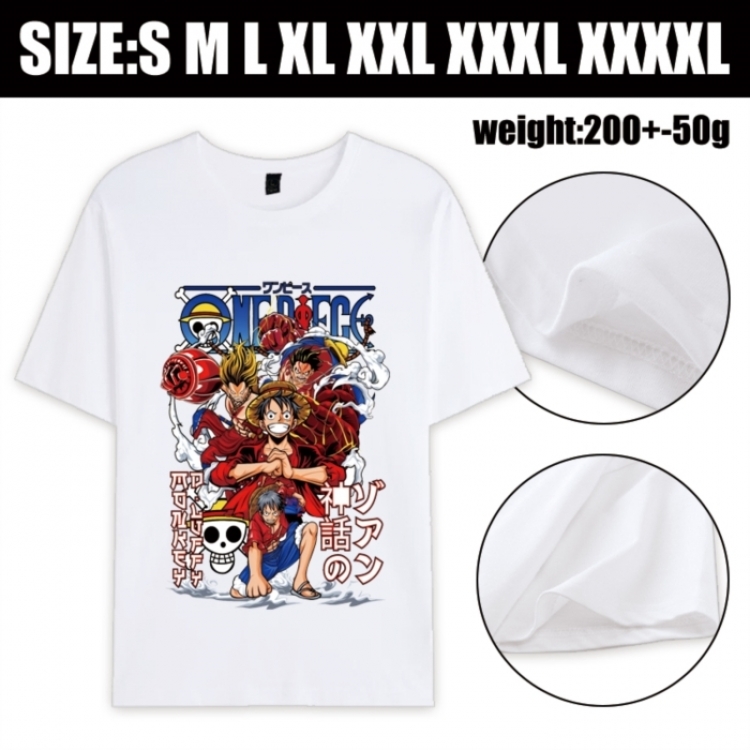 One Piece Anime printed pure cotton short sleeved T-shirt from S to 4XL