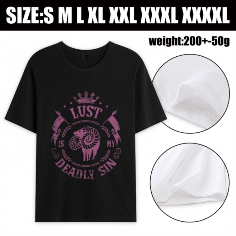 The Seven Deadly Sins Anime printed pure cotton short sleeved T-shirt from S to 4XL
