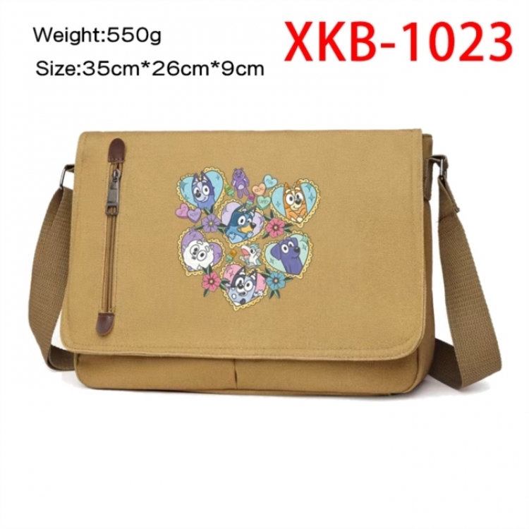 Bluey Anime Retro Canvas Shoulder Bag Crossbody Bag Mailman Bag 35x26x9cm