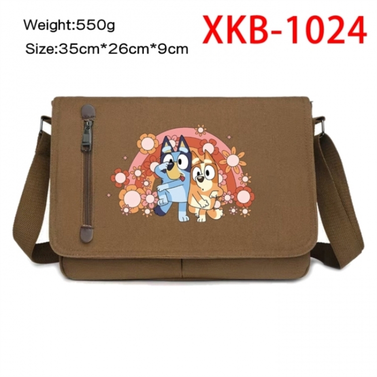 Bluey Anime Retro Canvas Shoulder Bag Crossbody Bag Mailman Bag 35x26x9cm