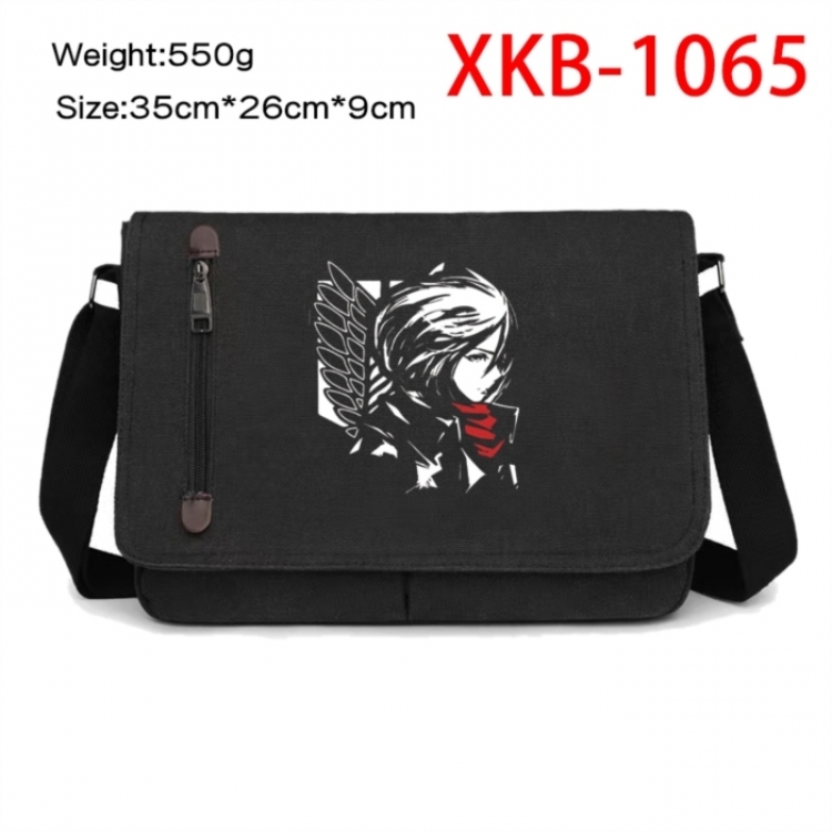 Shingeki no Kyojin Anime Retro Canvas Shoulder Bag Crossbody Bag Mailman Bag 35x26x9cm