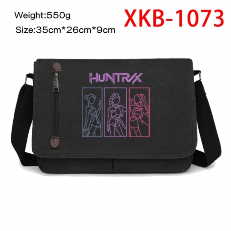 K-Pop Demon Hunters Anime Retro Canvas Shoulder Bag Crossbody Bag Mailman Bag 35x26x9cm