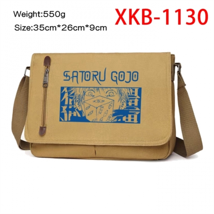 Jujutsu Kaisen Anime Retro Canvas Shoulder Bag Crossbody Bag Mailman Bag 35x26x9cm