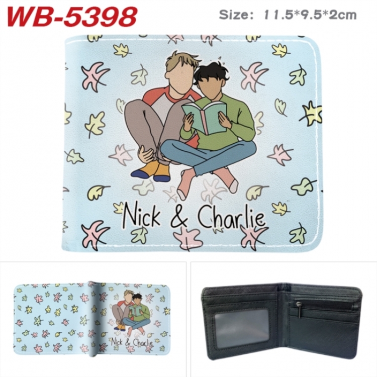HEARTSTOPPER Animation color PU leather half fold wallet 11.5X9X2CM