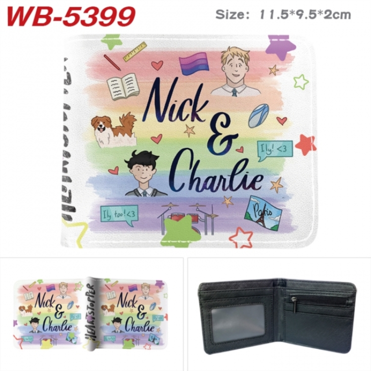 HEARTSTOPPER Animation color PU leather half fold wallet 11.5X9X2CM