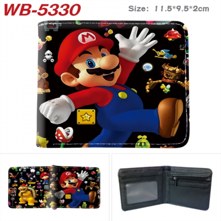Super Mario Animation color PU leather half fold wallet 11.5X9X2CM