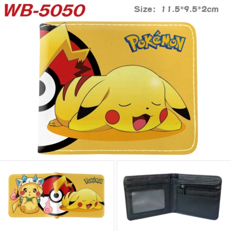 Pokemon Animation color PU leather half fold wallet 11.5X9X2CM