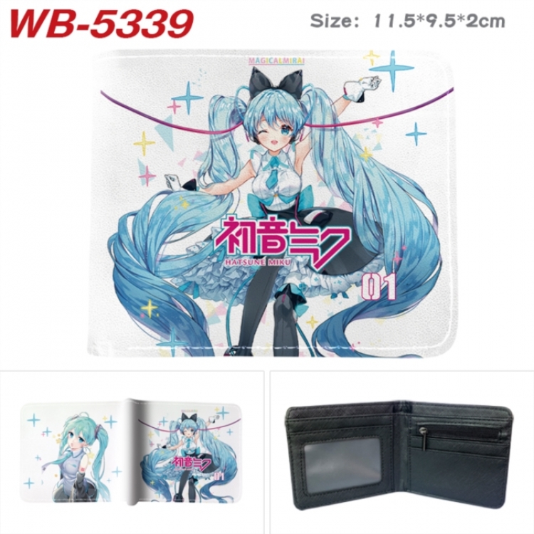 Hatsune Miku Animation color PU leather half fold wallet 11.5X9X2CM