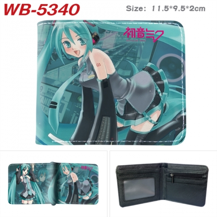 Hatsune Miku Animation color PU leather half fold wallet 11.5X9X2CM