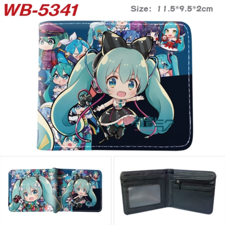 Hatsune Miku Animation color PU leather half fold wallet 11.5X9X2CM