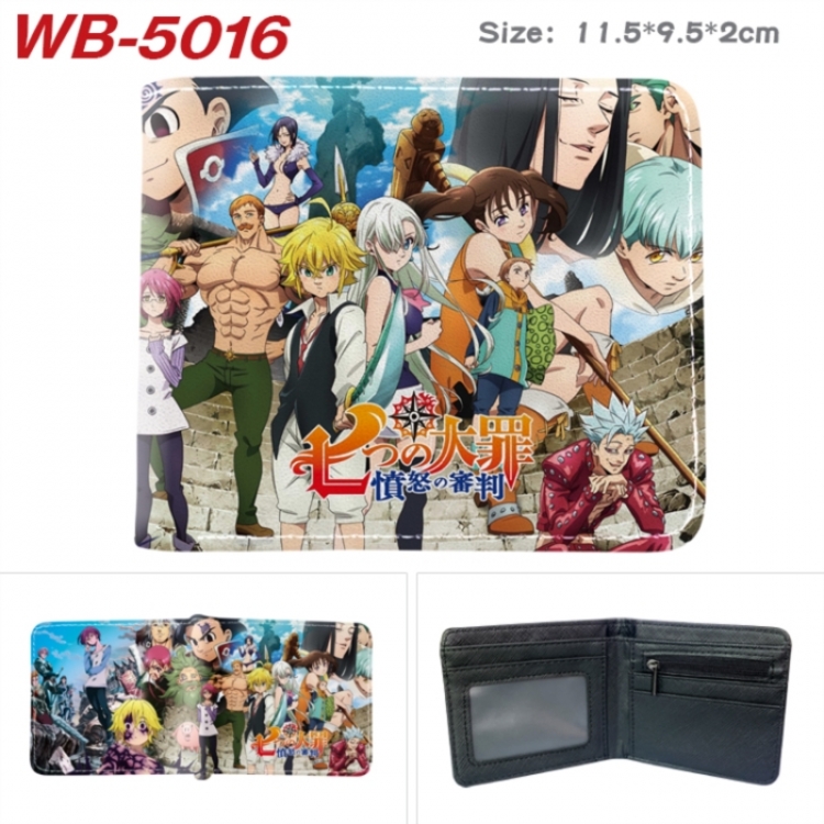 The Seven Deadly Sins Animation color PU leather half fold wallet 11.5X9X2CM